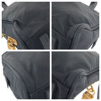 Prada Tessuto Black Gold Nylon Leather Tote — view 3