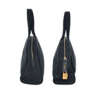 Prada Tessuto Black Gold Nylon Leather Tote — view 8