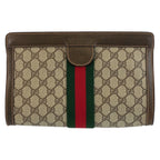Gucci Vintage Sherry Line GG Supreme Canvas 67 014 Clutch