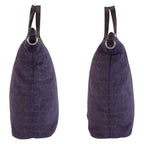 Prada Purple Silver Nylon Leather Tote Shoulder Bag