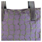 Prada Purple Silver Nylon Leather Tote Shoulder Bag