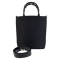 Gucci Bamboo Black Silver Nylon 002 Tote Shoulder