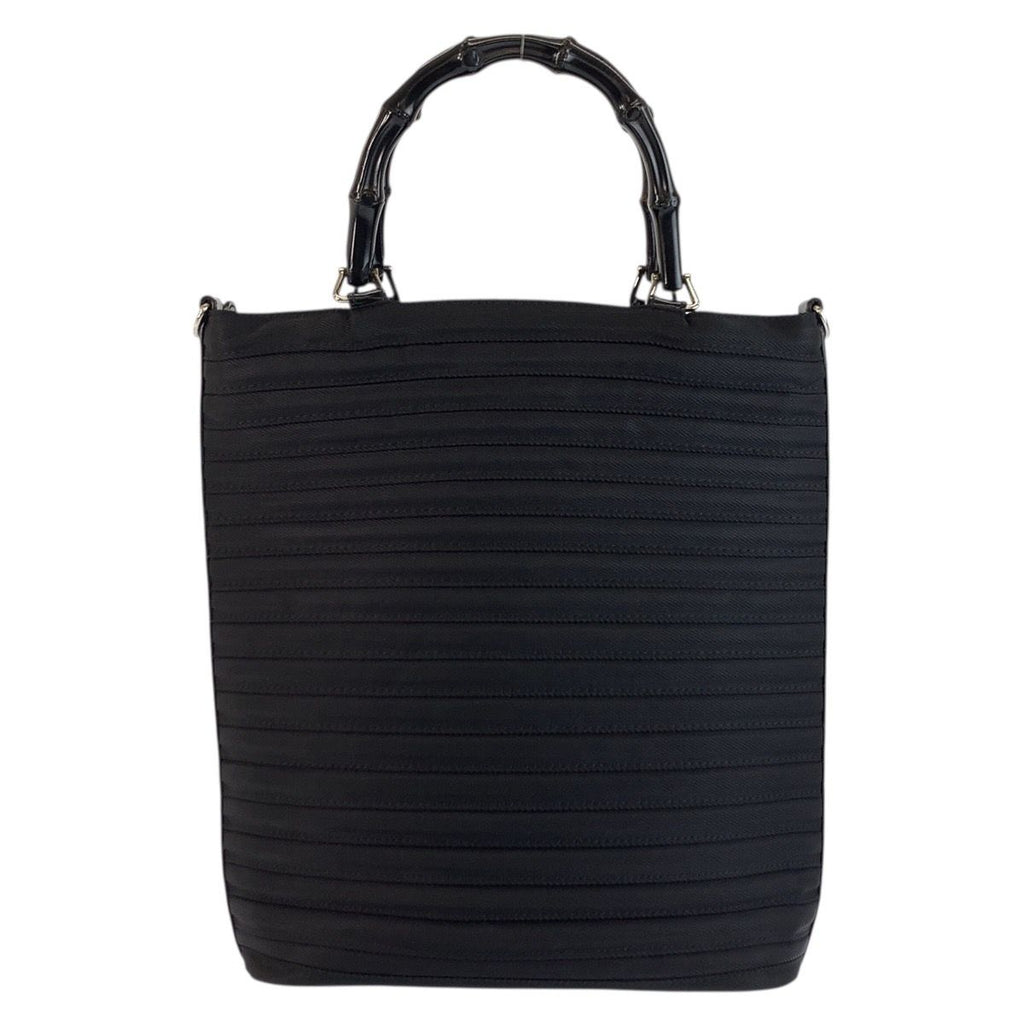 Gucci Bamboo Black Silver Nylon 002 Tote Shoulder — view 2