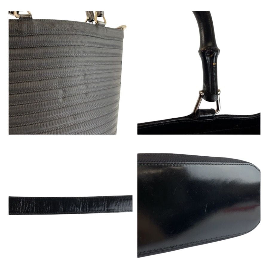 Gucci Bamboo Black Silver Nylon 002 Tote Shoulder — view 5