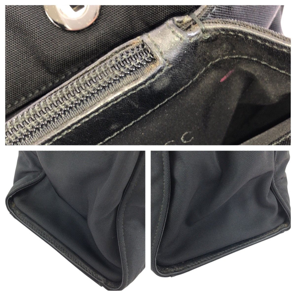 Gucci Bamboo Black Silver Nylon 002 Tote — view 5