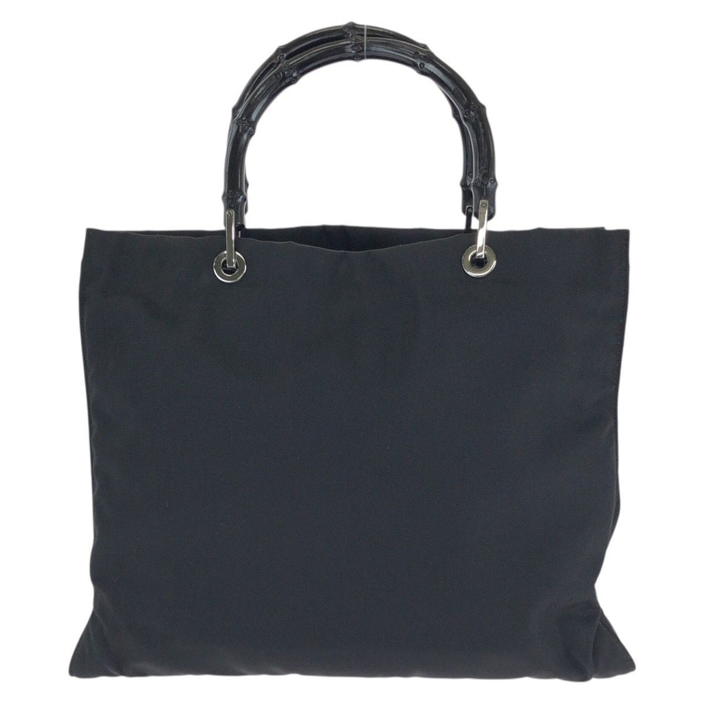 Gucci Bamboo Black Silver Nylon 002 Tote — view 2