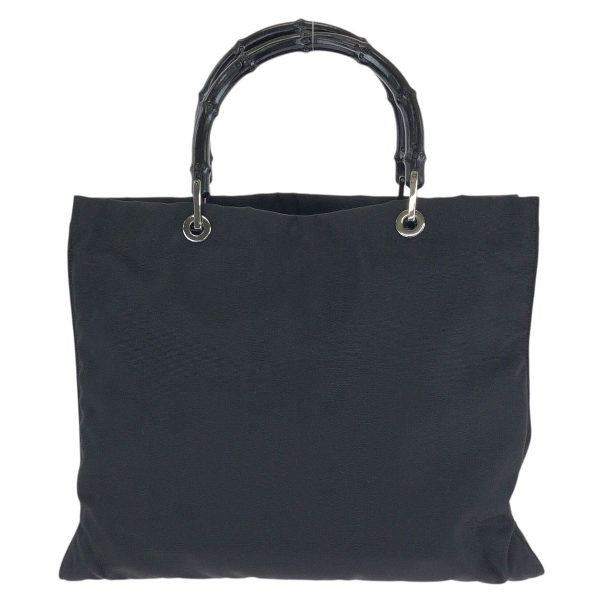 Gucci Bamboo Black Silver Nylon 002 Tote — view 2