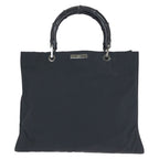 Gucci Bamboo Black Silver Nylon 002 Tote