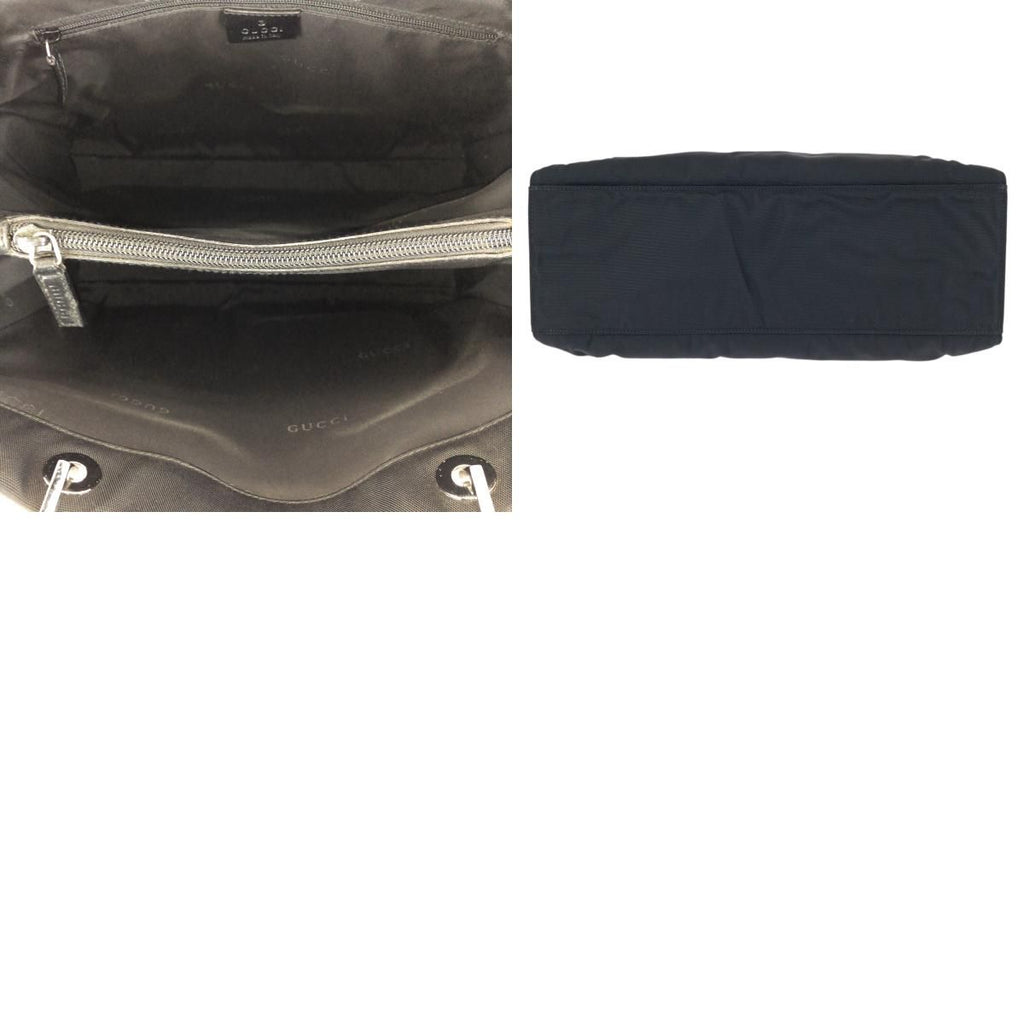 Gucci Bamboo Black Silver Nylon 002 Tote — view 9