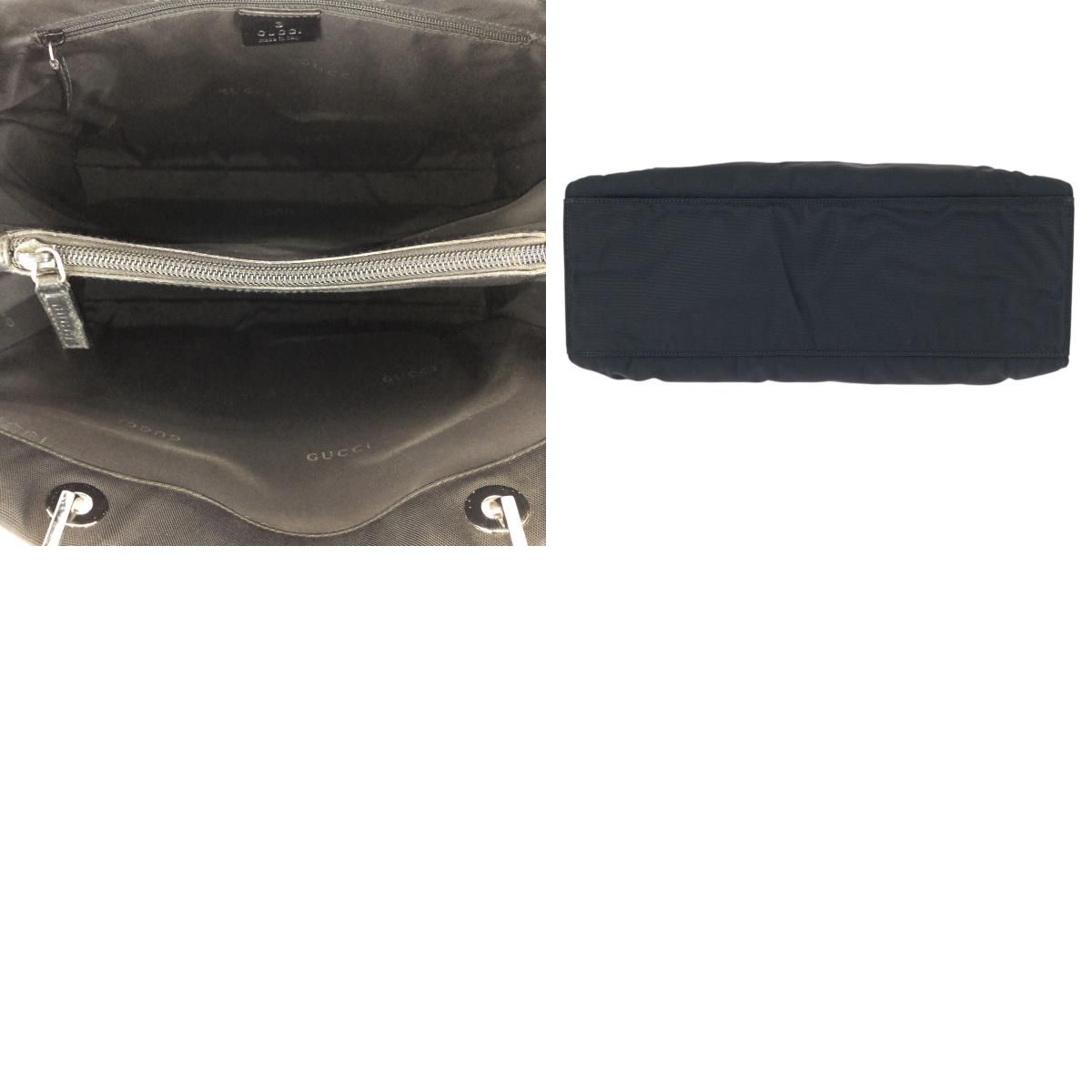 Gucci Bamboo Black Silver Nylon 002 Tote — view 9