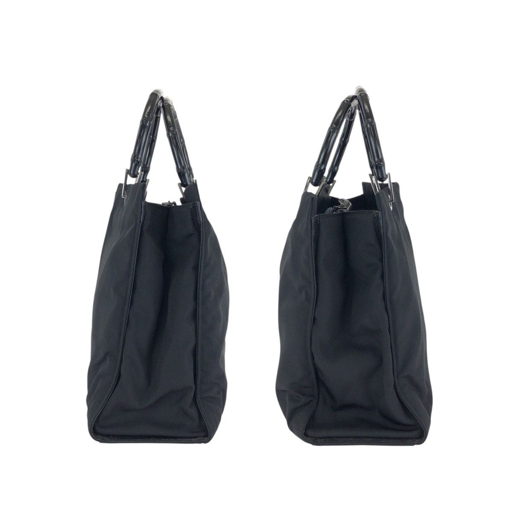 Gucci Bamboo Black Silver Nylon 002 Tote — view 8