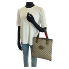 Gucci Vintage Sherry Line Beige Brown GG Supreme Canvas Tote — view 7