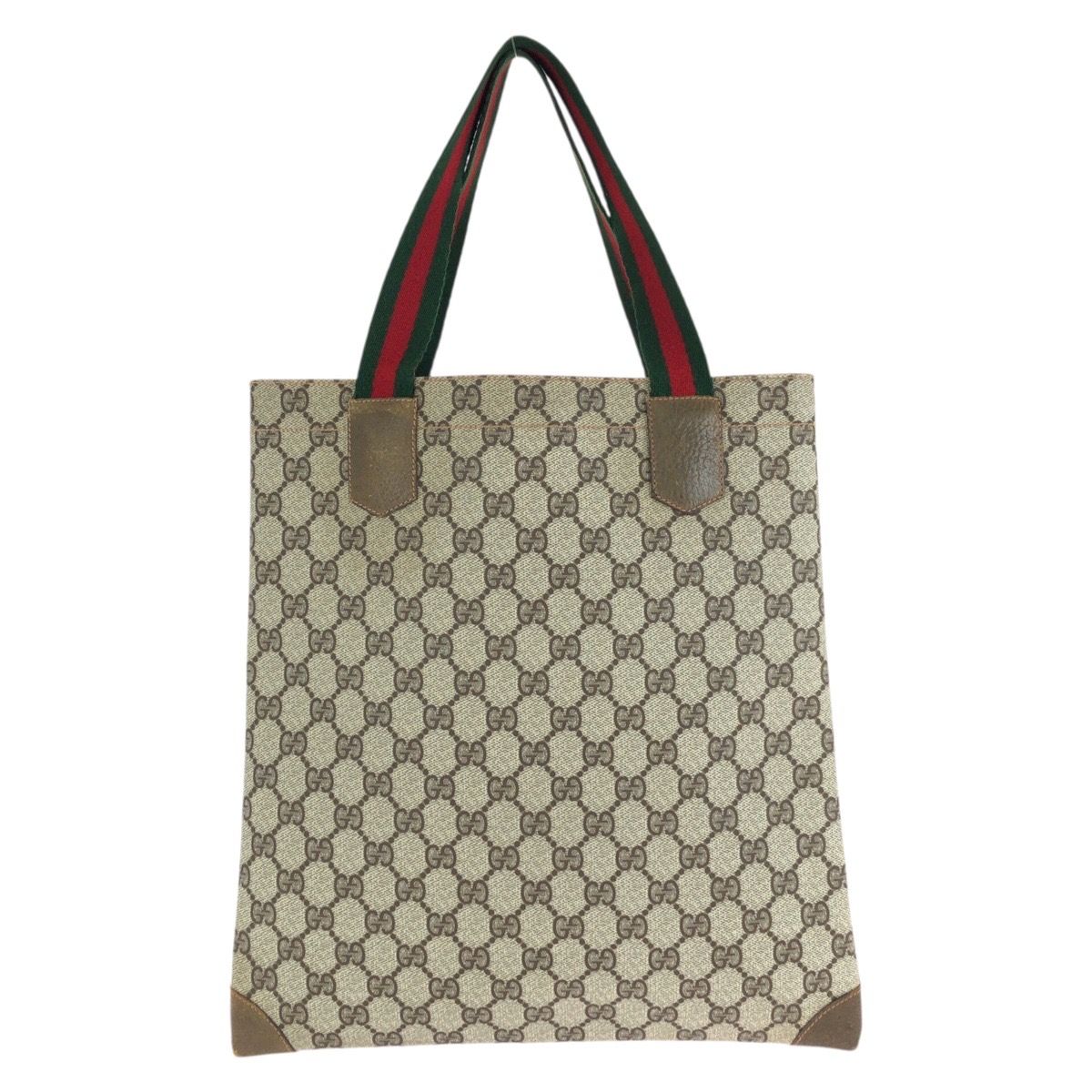 Gucci Vintage Sherry Line Beige Brown GG Supreme Canvas Tote — view 2