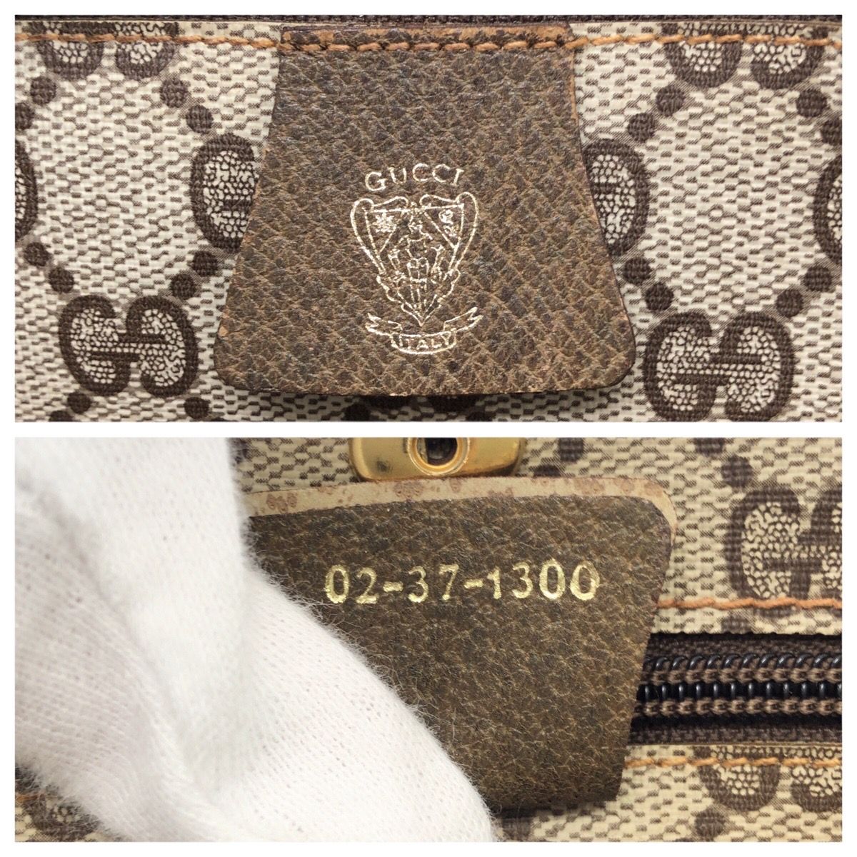 Gucci Vintage Sherry Line Beige Brown GG Supreme Canvas Tote — view 4