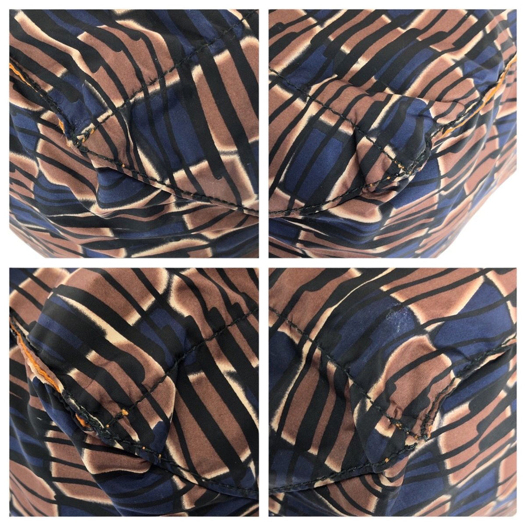 Prada Byobag Tessuto Brown Black Navy Nylon Tote Shoulder — view 3