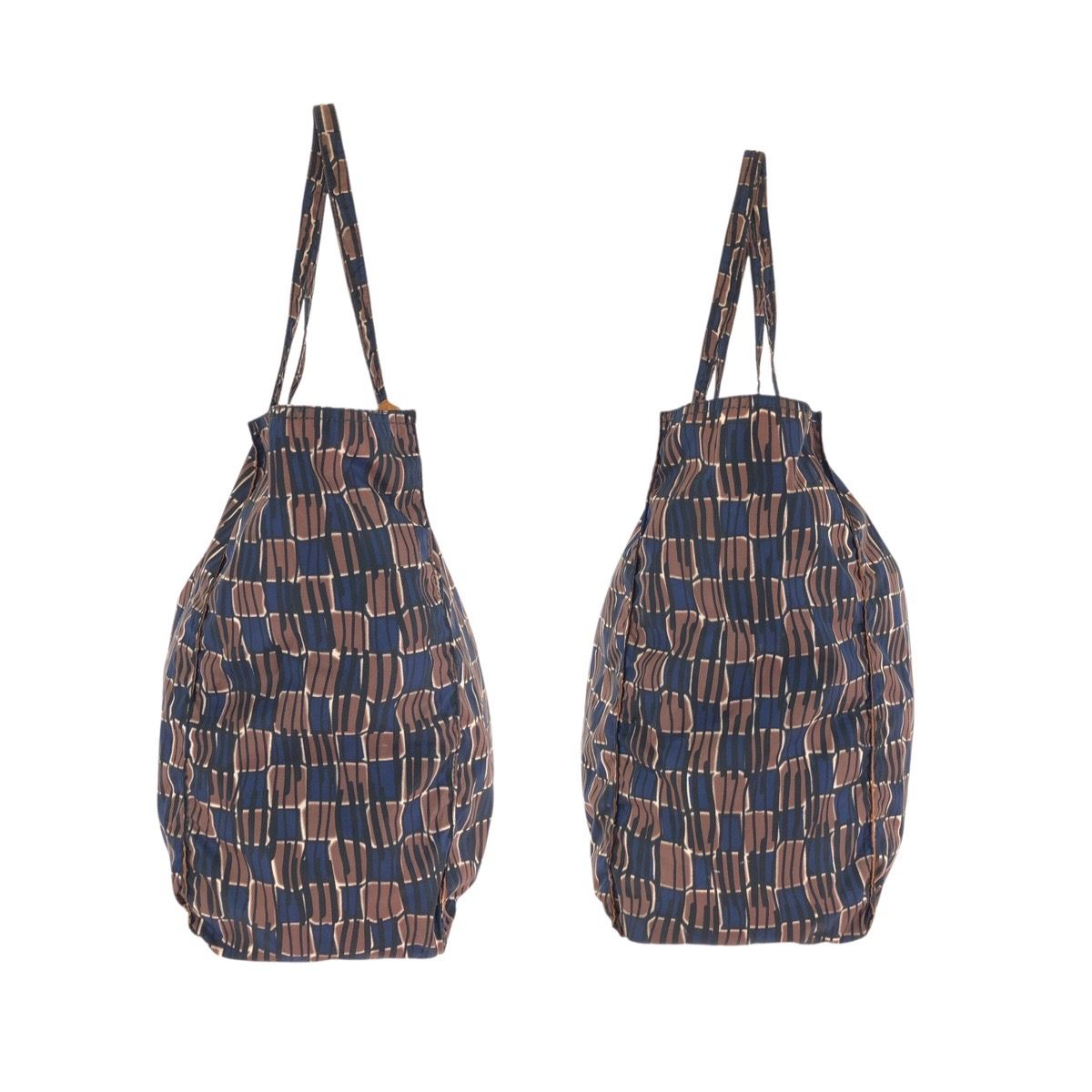 Prada Byobag Tessuto Brown Black Navy Nylon Tote Shoulder — view 8