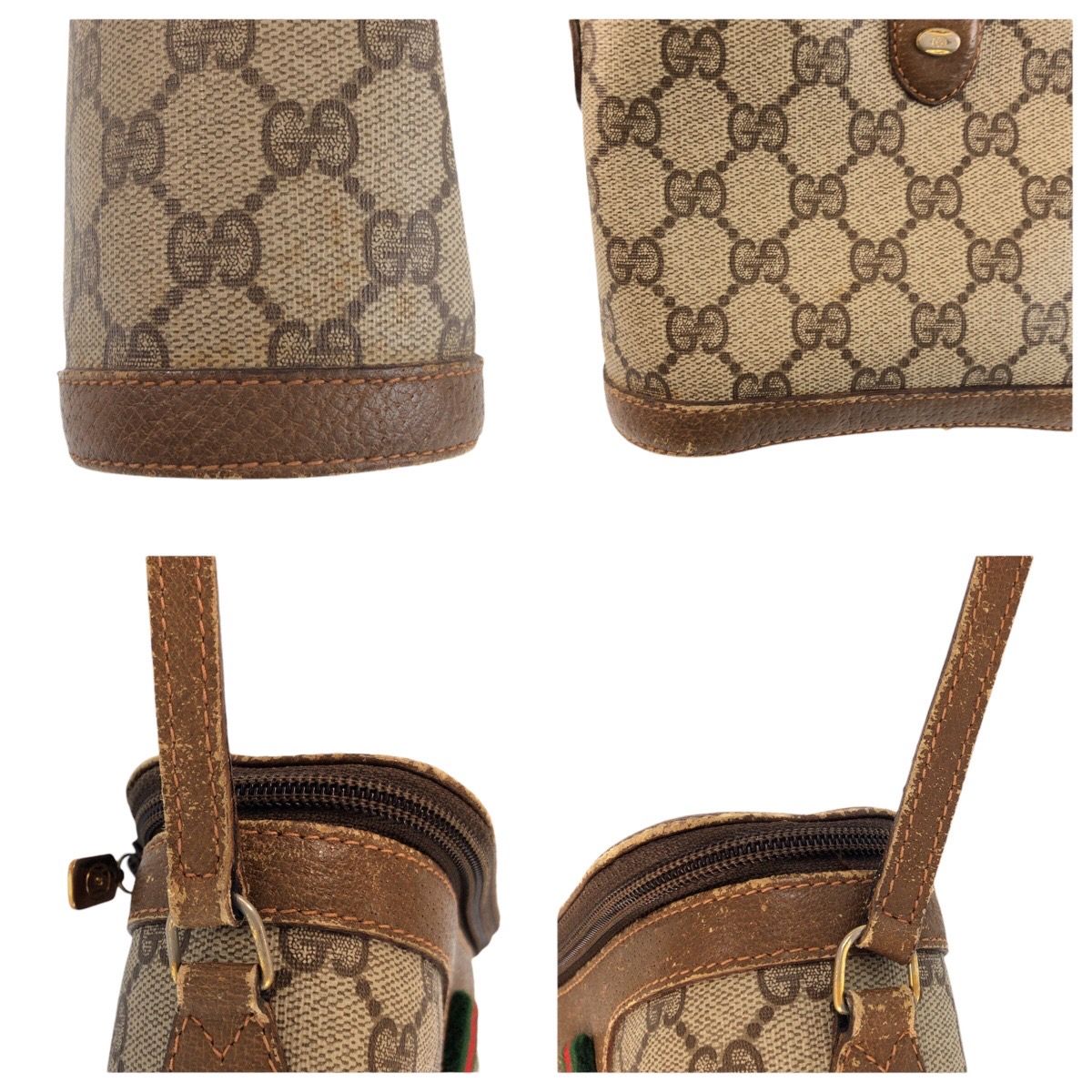 Gucci Vintage Sherry Line Beige GG Supreme Canvas 904 02 070 Shoulder — view 5