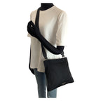 Prada Tessuto Black Silver Nylon Leather Shoulder — view 7