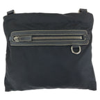 Prada Tessuto Black Silver Nylon Leather Shoulder — view 2