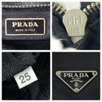 Prada Tessuto Black Silver Nylon Leather Shoulder — view 4