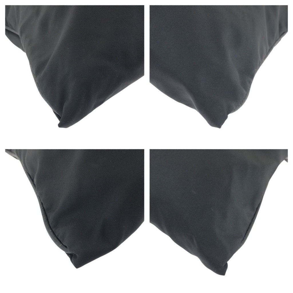 Prada Tessuto Black Silver Nylon Leather Shoulder — view 3
