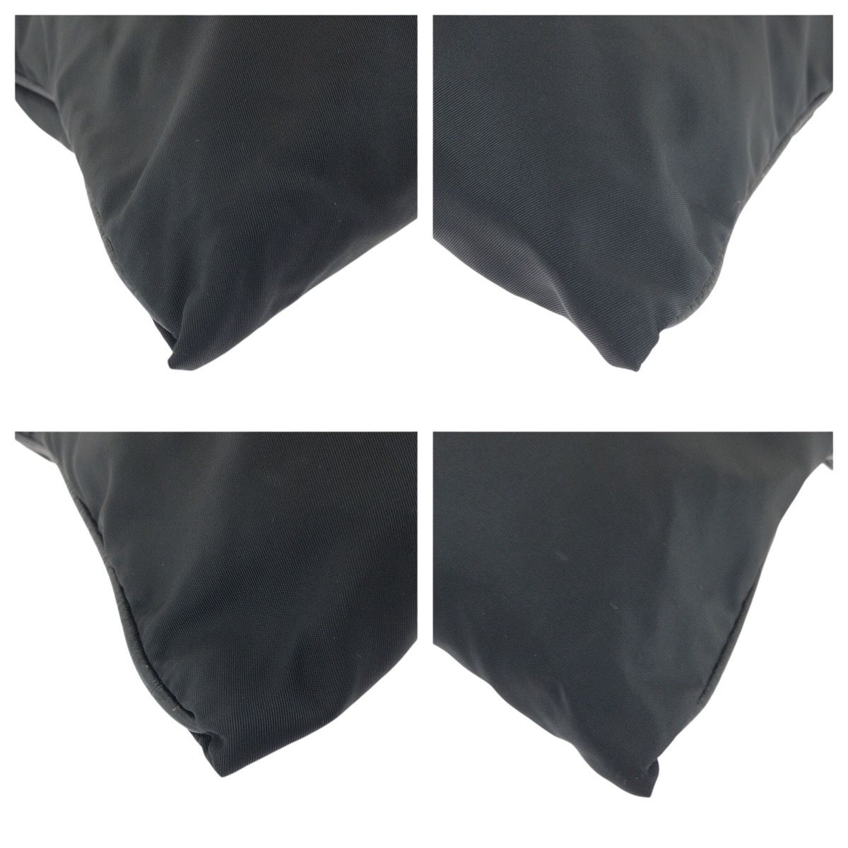 Prada Tessuto Black Silver Nylon Leather Shoulder — view 3