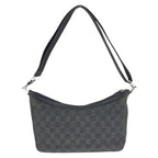 Gucci Black Silver GG Canvas Leather Shoulder Bag