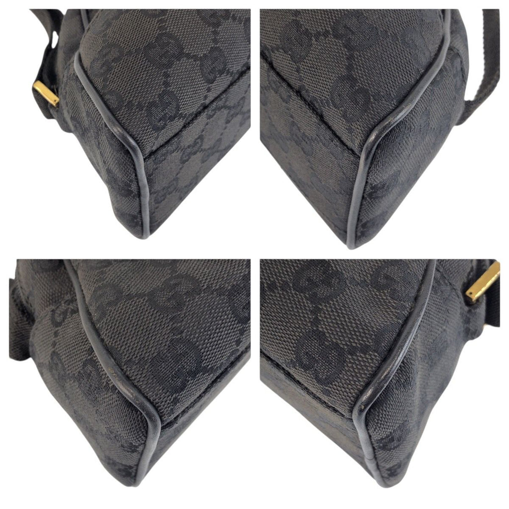 Gucci Half Moon Black Gold GG Canvas Shoulder — view 4