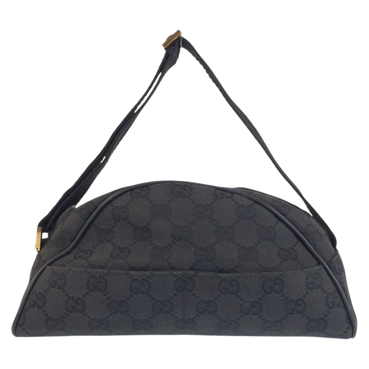 Gucci Half Moon Black Gold GG Canvas Shoulder