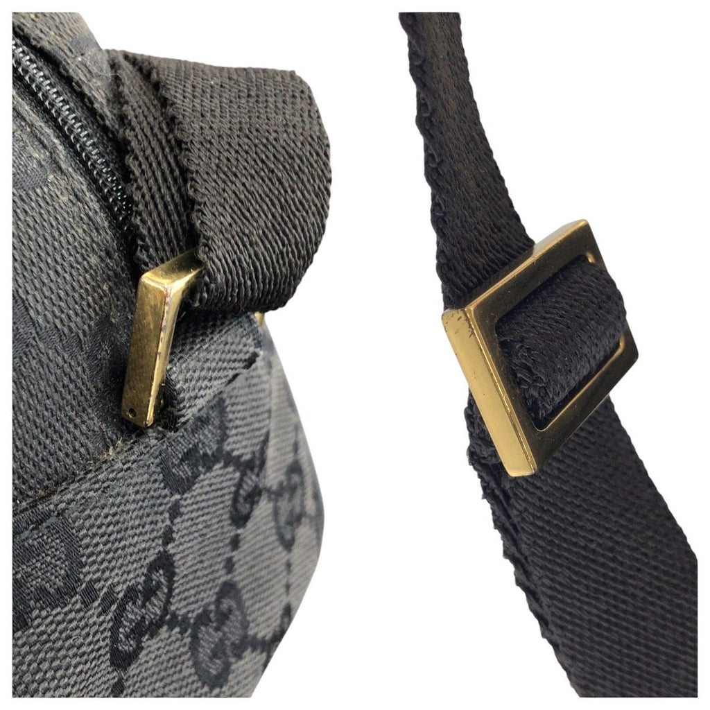 Gucci Half Moon Black Gold GG Canvas Shoulder — view 5