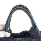 Prada Canapa Blue Gold Denim Tote — view 8
