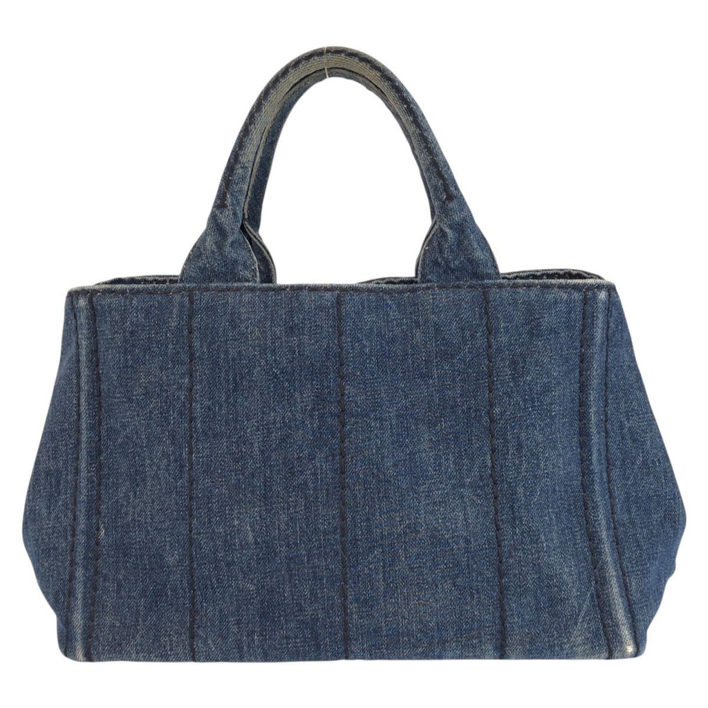 Prada Canapa Blue Gold Denim Tote — view 2