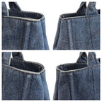 Prada Canapa Blue Gold Denim Tote — view 5