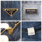 Prada Canapa Blue Gold Denim Tote — view 3