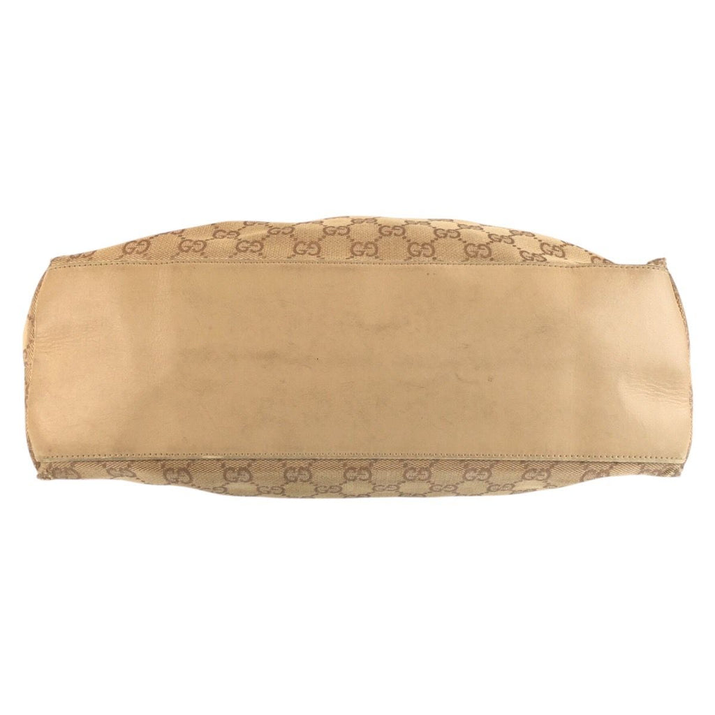 Gucci Bamboo Beige Gold GG Canvas Handbag — view 9
