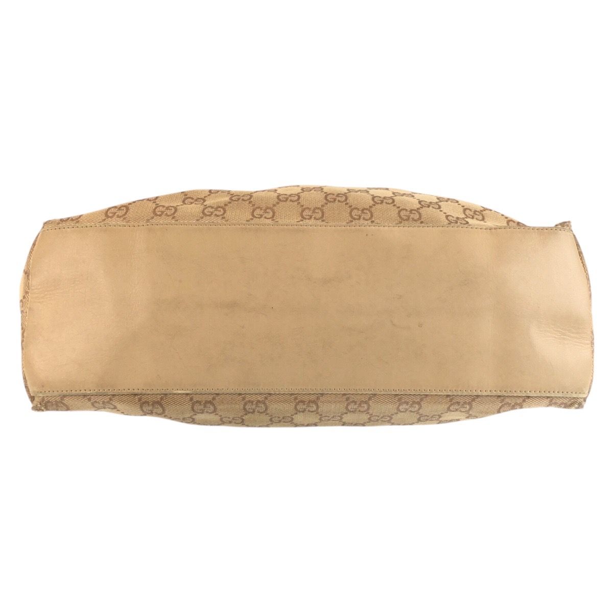 Gucci Bamboo Beige Gold GG Canvas Handbag — view 9