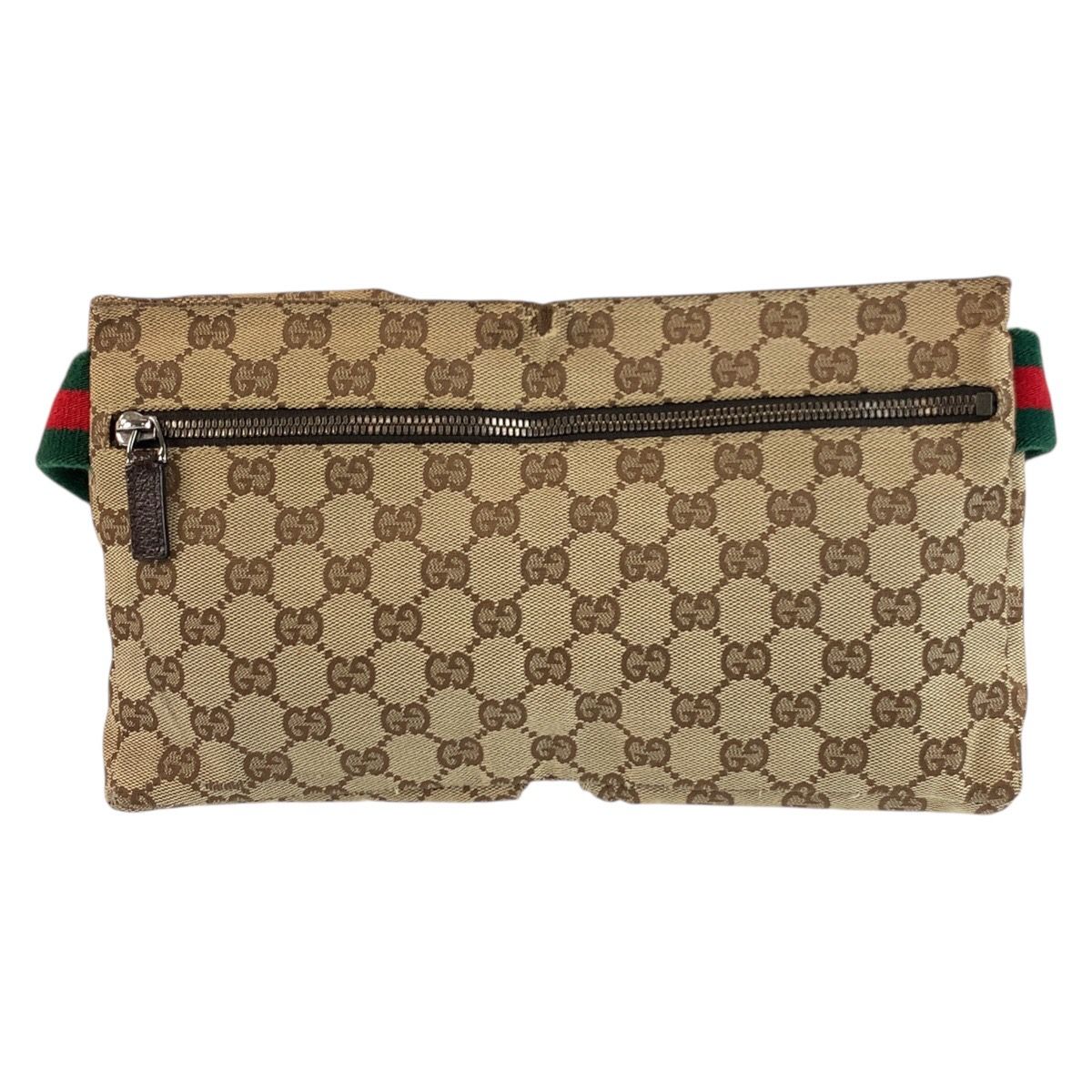 Gucci Sherry Line Beige Brown GG Canvas Leather Belt Bag Waist Pouch — view 2