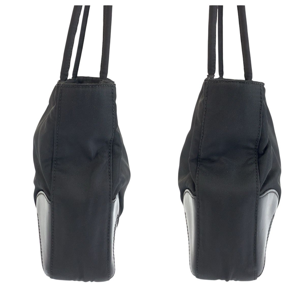 Prada Tessuto Black Silver Nylon Leather Tote Shoulder — view 8