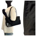 Prada Tessuto Black Silver Nylon Leather Tote Shoulder — view 7