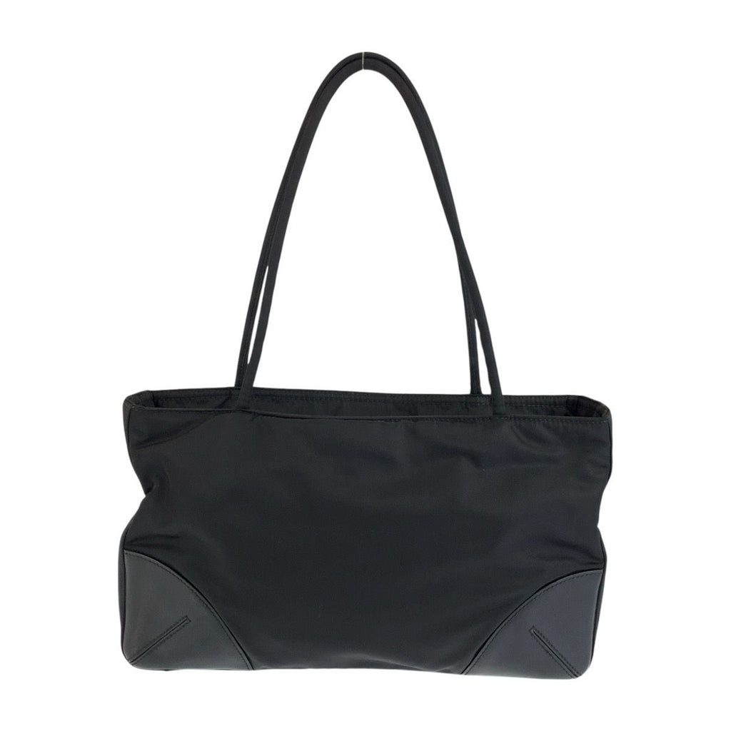 Prada Tessuto Black Silver Nylon Leather Tote Shoulder — view 2
