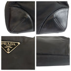 Prada Tessuto Black Silver Nylon Leather Tote Shoulder — view 6