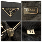 Prada Tessuto Black Silver Nylon Leather Tote Shoulder — view 4