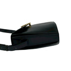 Celine Vintage Circle Logo Leather Shoulder Bag Crossbody Black — view 5