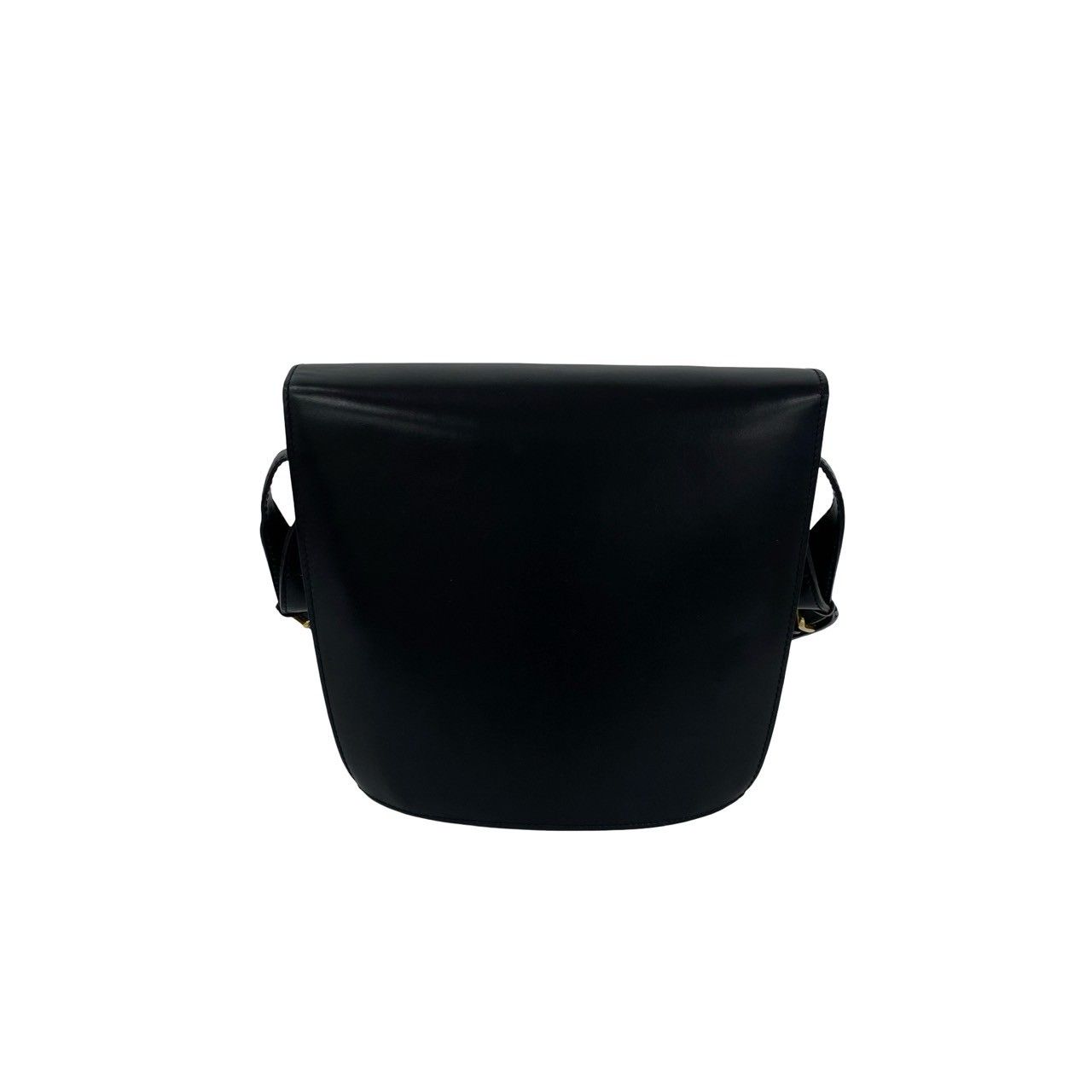 Celine Vintage Circle Logo Leather Shoulder Bag Crossbody Black — view 3