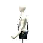Celine Vintage Circle Logo Leather Shoulder Bag Crossbody Black — view 2
