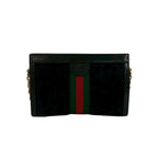 Gucci Ophidia Sherry Line GG Logo Suede Patent Shoulder Bag Black — view 3