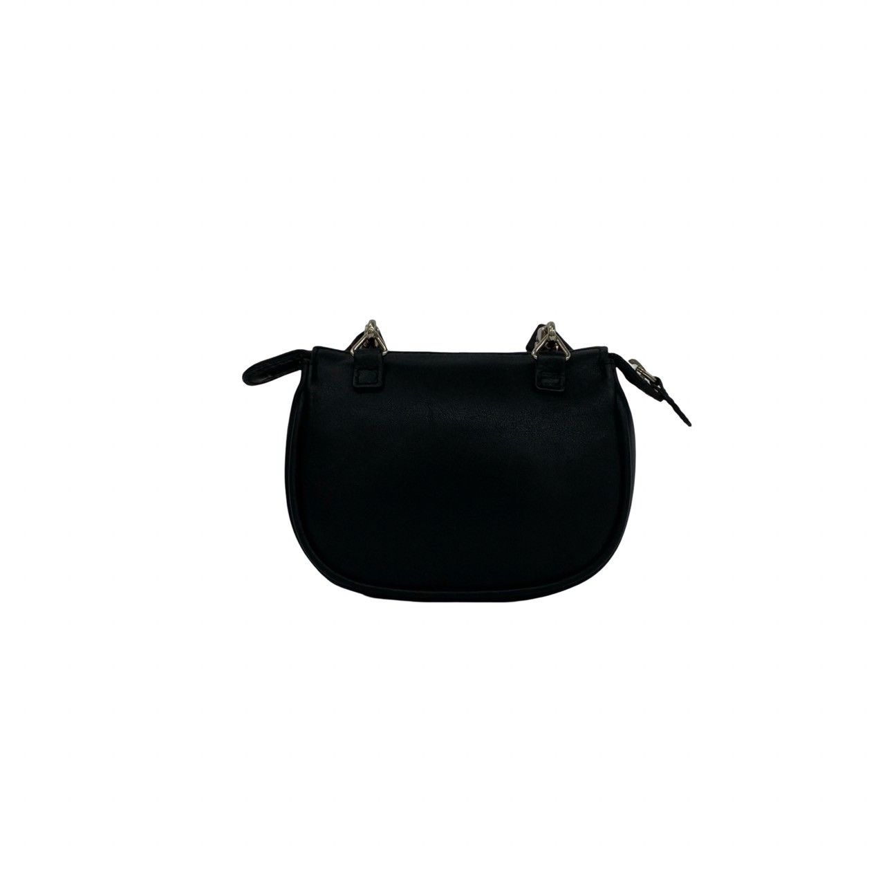 Dior Vintage CD Logo Leather Mini Shoulder Bag Pochette Black — view 3