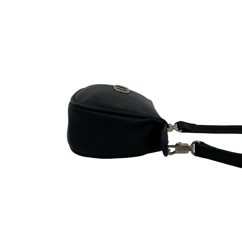 Dior Vintage CD Logo Leather Mini Shoulder Bag Pochette Black — view 6