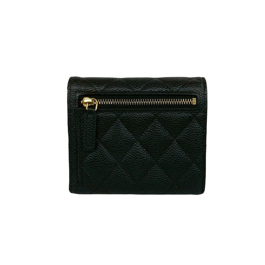 Chanel Box Card with Number 28 Quilted CC Logo Caviar Leather Trifold Wallet — view 2