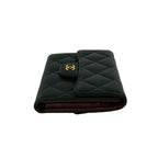 Chanel Box Card with Number 28 Quilted CC Logo Caviar Leather Trifold Wallet — view 5